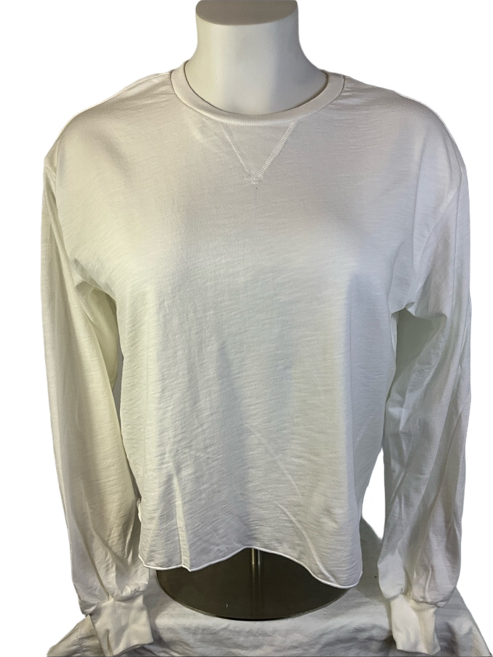 Spirit Jersey Cropped White Long Sleeve Tee Size XL New without tags